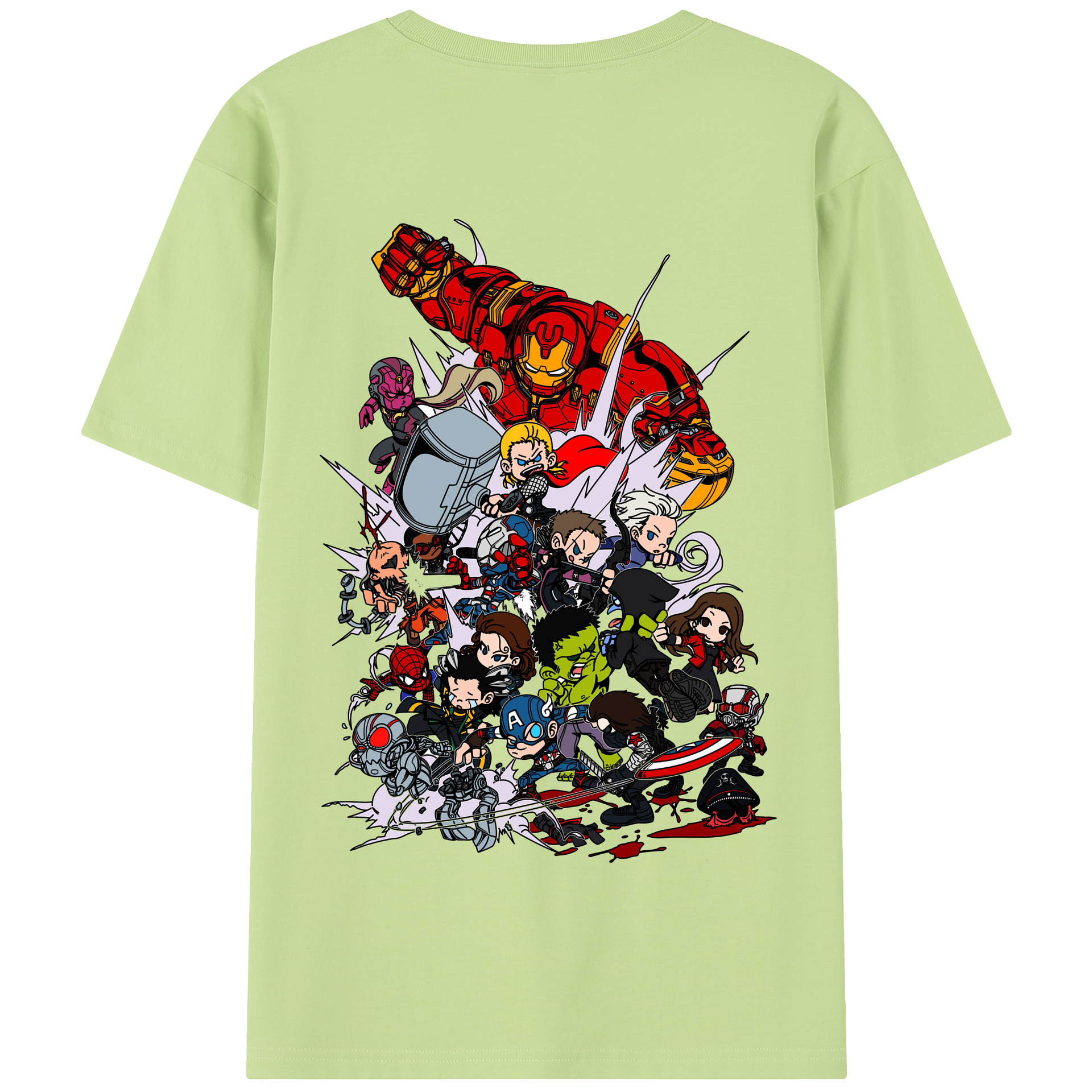 （画像用） アベンジャーズ The Avengers 綿100％半袖Tシャツ（背面プリント）